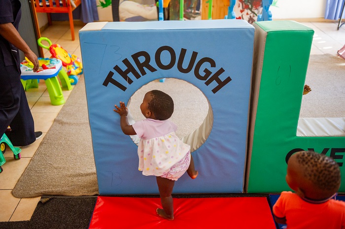 toddler girl playing