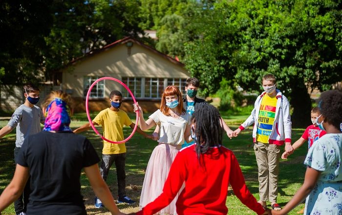 children playing outside
