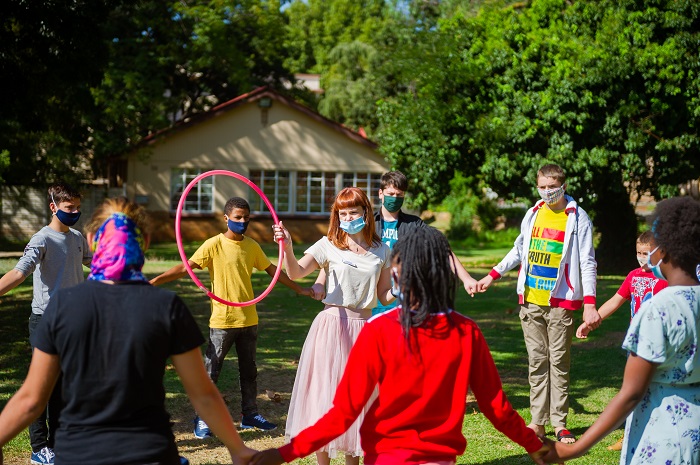 children playing outside