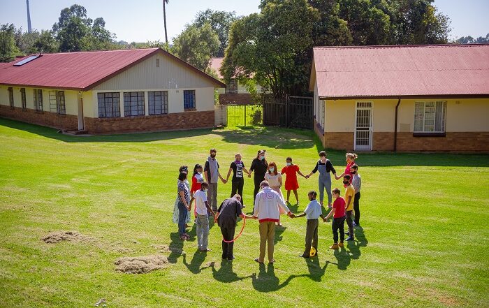 children playing outside