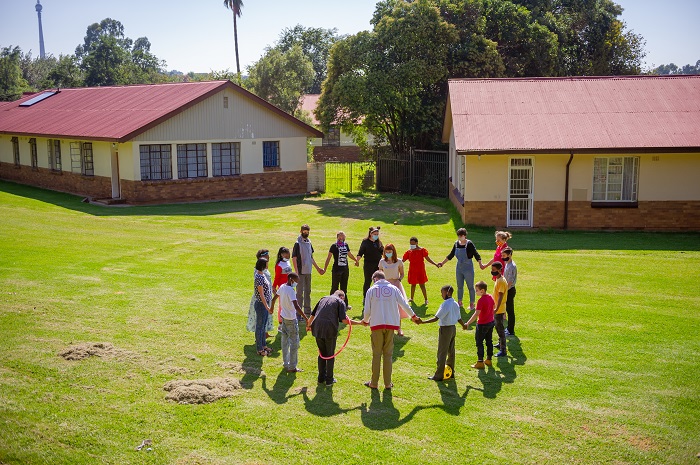children playing outside