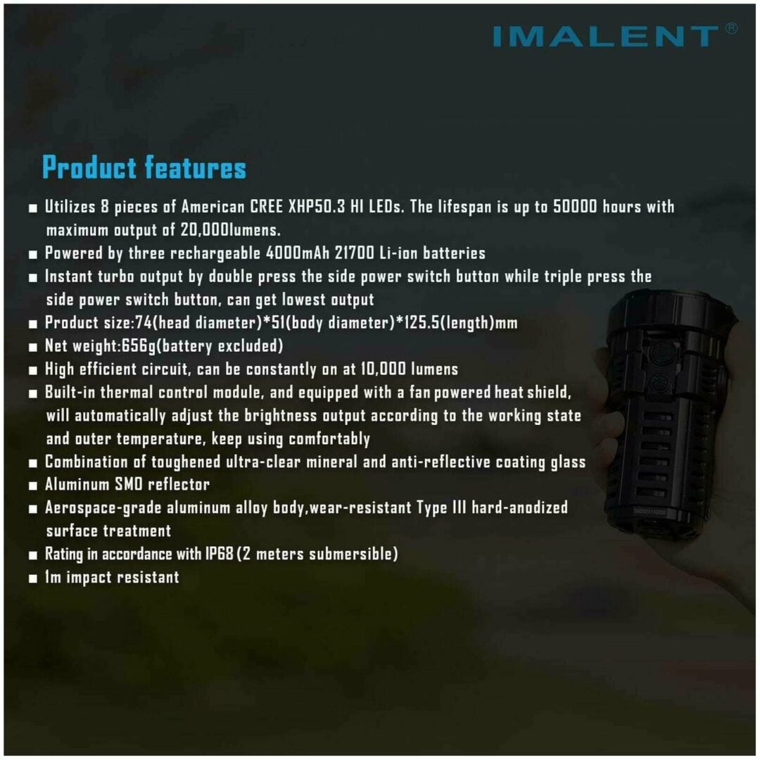 Imalent RS50, 20000lm, 1160m Throw - Image 21