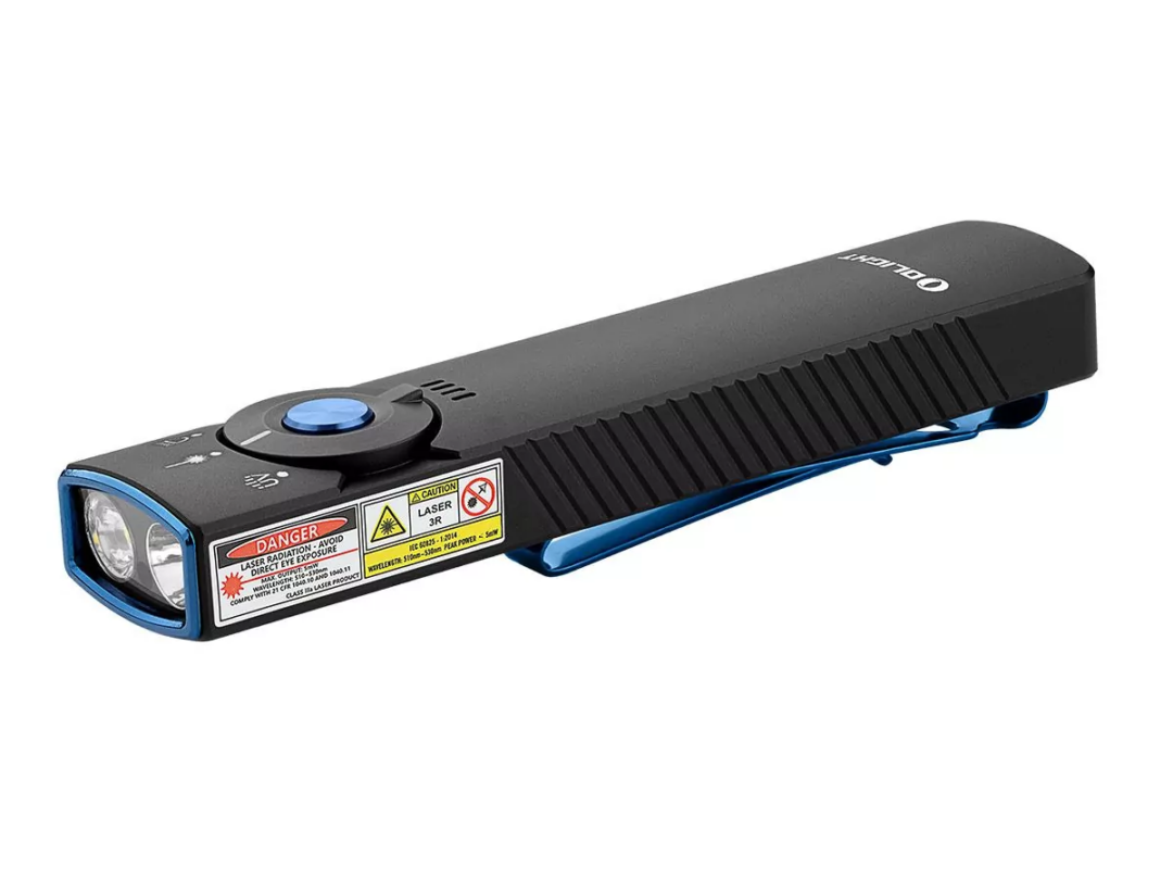 Olight Arkfeld Pro Rechargeable LED Flashlight – 1300 Lumens – Cool White LED – 365nm UV – 520nm Green Laser – Uses Built-in 1500mAh Li-Poly Battery Pack – Black - Image 2